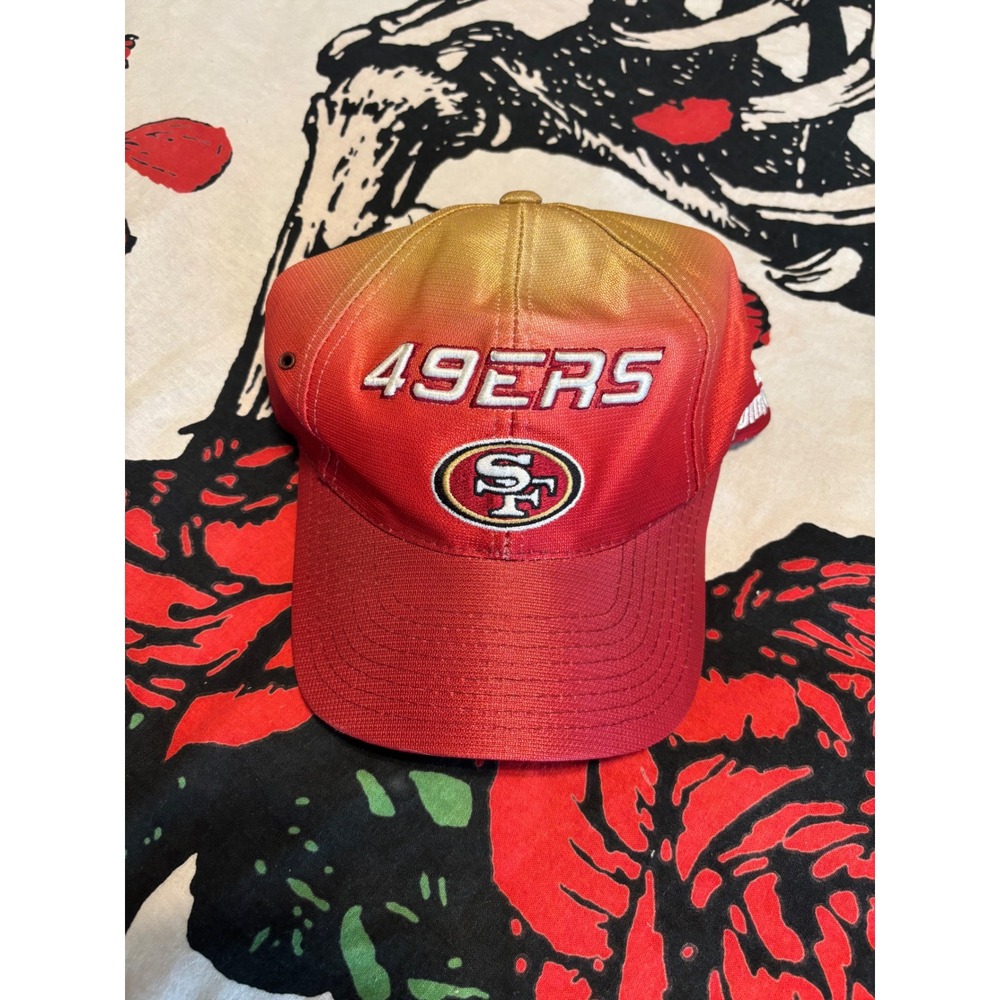 Vintage Puma San Francisco 49ers NFL Pro Line Hat Red Gold Gradient Strapback